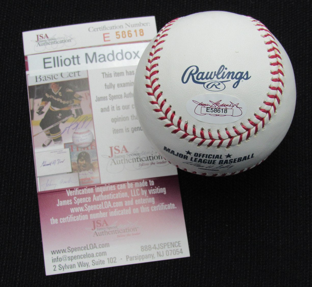 Elliott Maddox Signed/Auto Yankees 100th OML Baseball JSA 186778