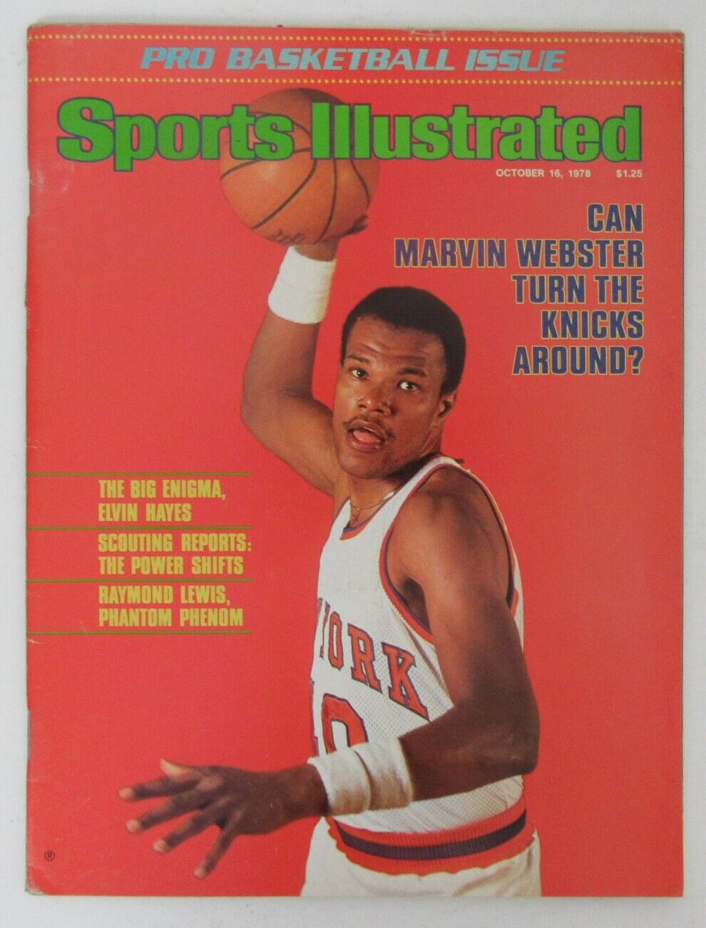 Marvin Webster New York Knicks 1978 Sports INO LABEL 152049