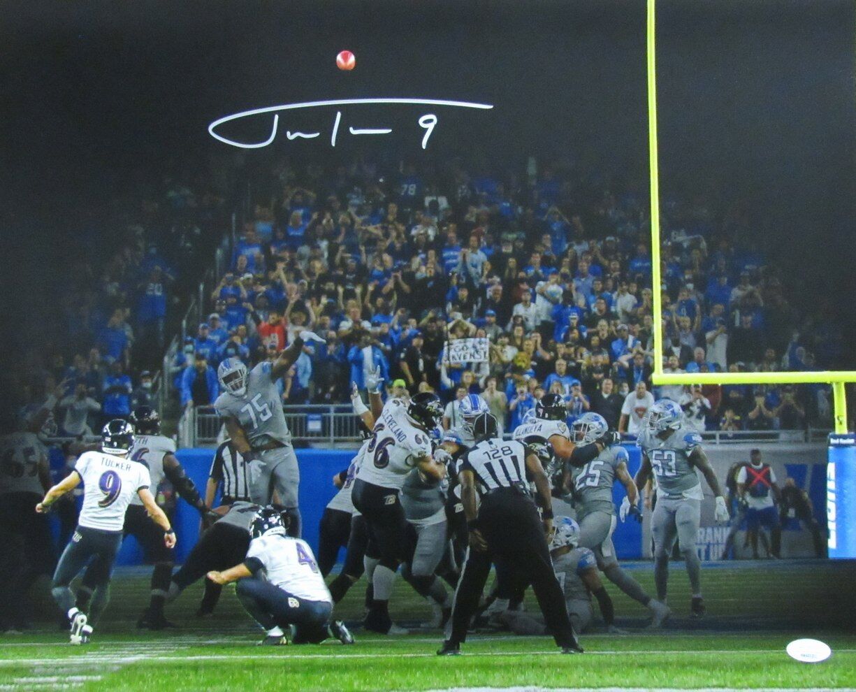 Justin Tucker Autographed 16x20 Photo Baltimore Ravens JSA