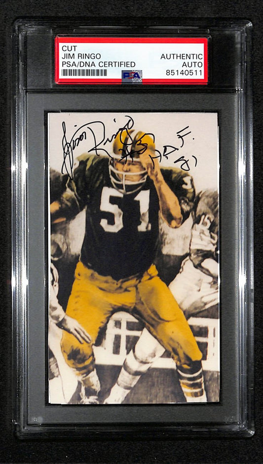 Jim Ringo Autographed 3x5 Cut Card PSA/DNA 186564