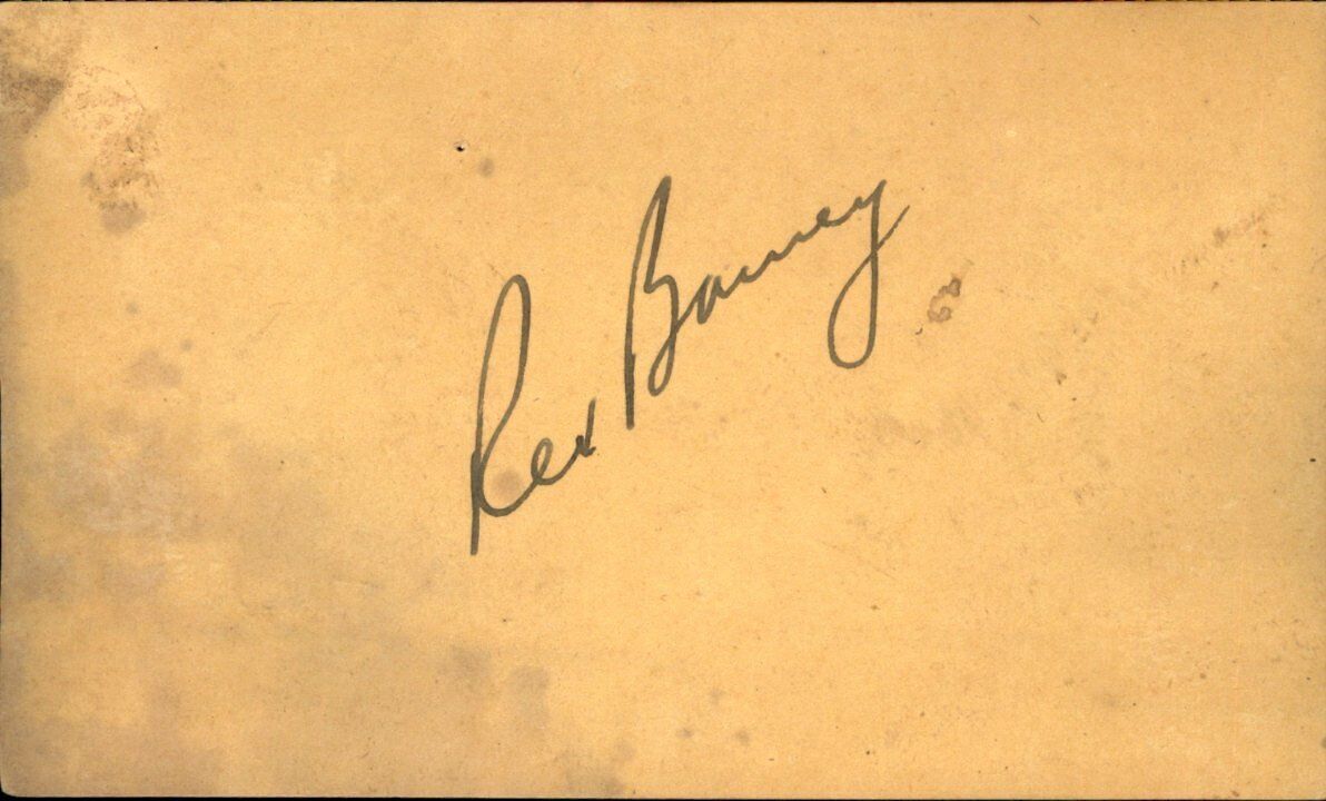 Rex Barney Brooklyn Dodgers d.1997 Signed/Autographed 3x5 Index Card 162648