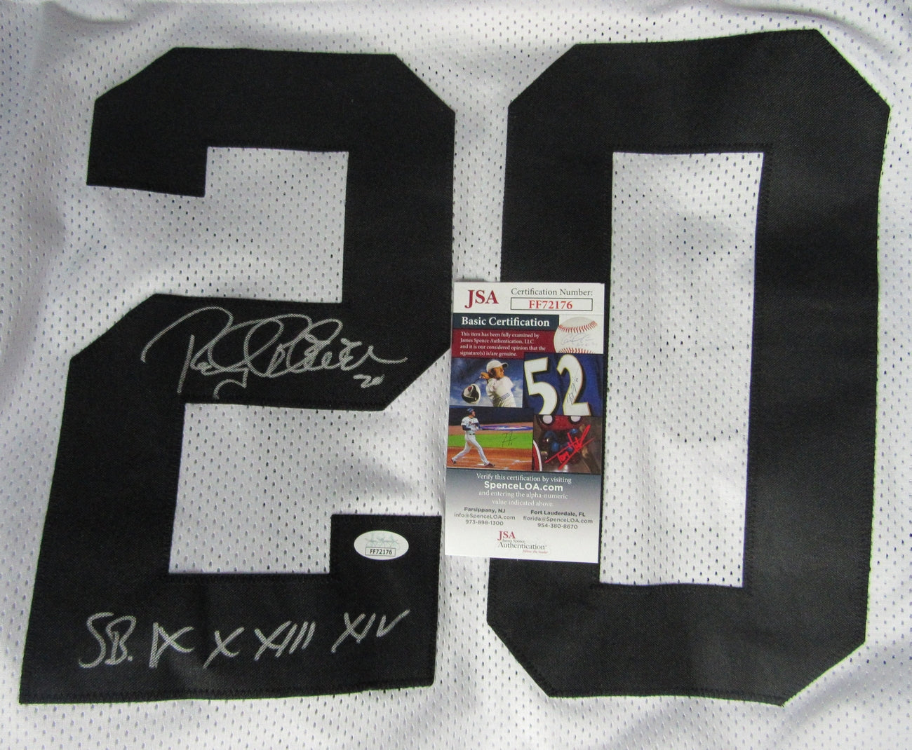 Rocky Bleier Steelers Signed/Inscr Custom White Football Jersey JSA 147463