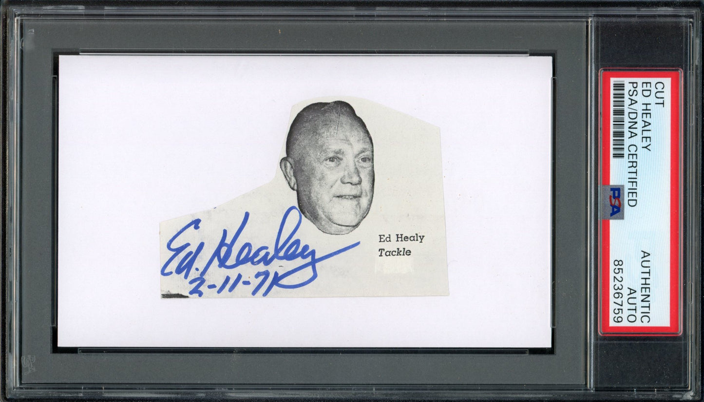 Ed Healey HOF Signed/Auto Cut Photo on 3x5 Card Chicago Bears PSA/DNA 188274