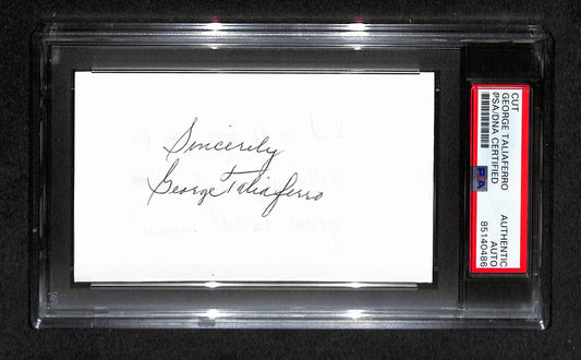 George Taliaferrro  Autographed 3x5 Cut Card PSA/DNA 186553