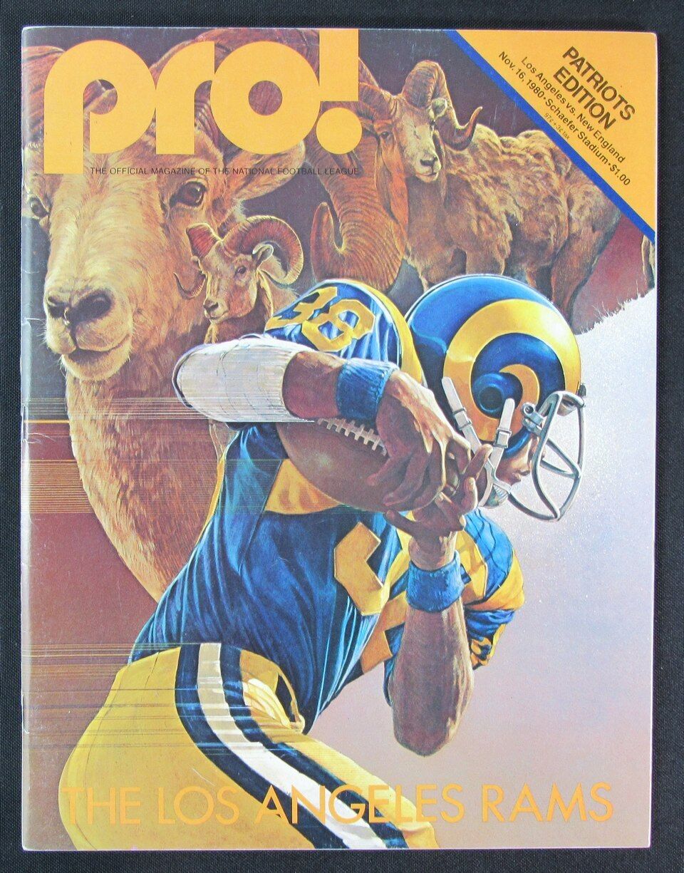 1980 Pro! Los Angeles Rams vs. New England Patriots Program 11/16