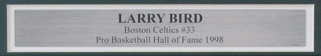Larry Bird HOF Autographed 8x10 Photo Boston Celtics Framed JSA 184761
