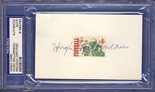Hugh Gallarneau Bears Signed 3x5 Index Card PSA/DNA
