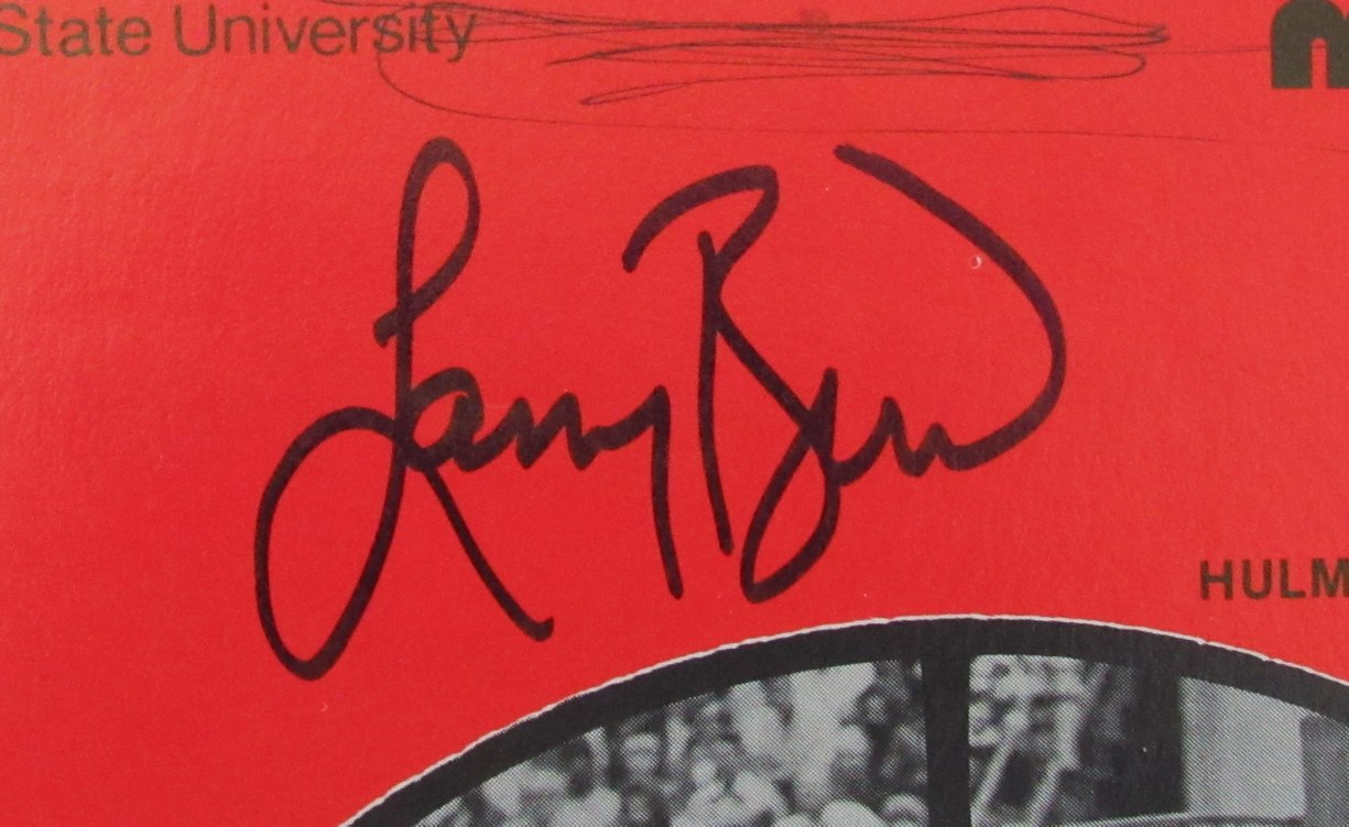Larry Bird HOF Signed/Auto 1978 College Basketball Program Indiana State 189248