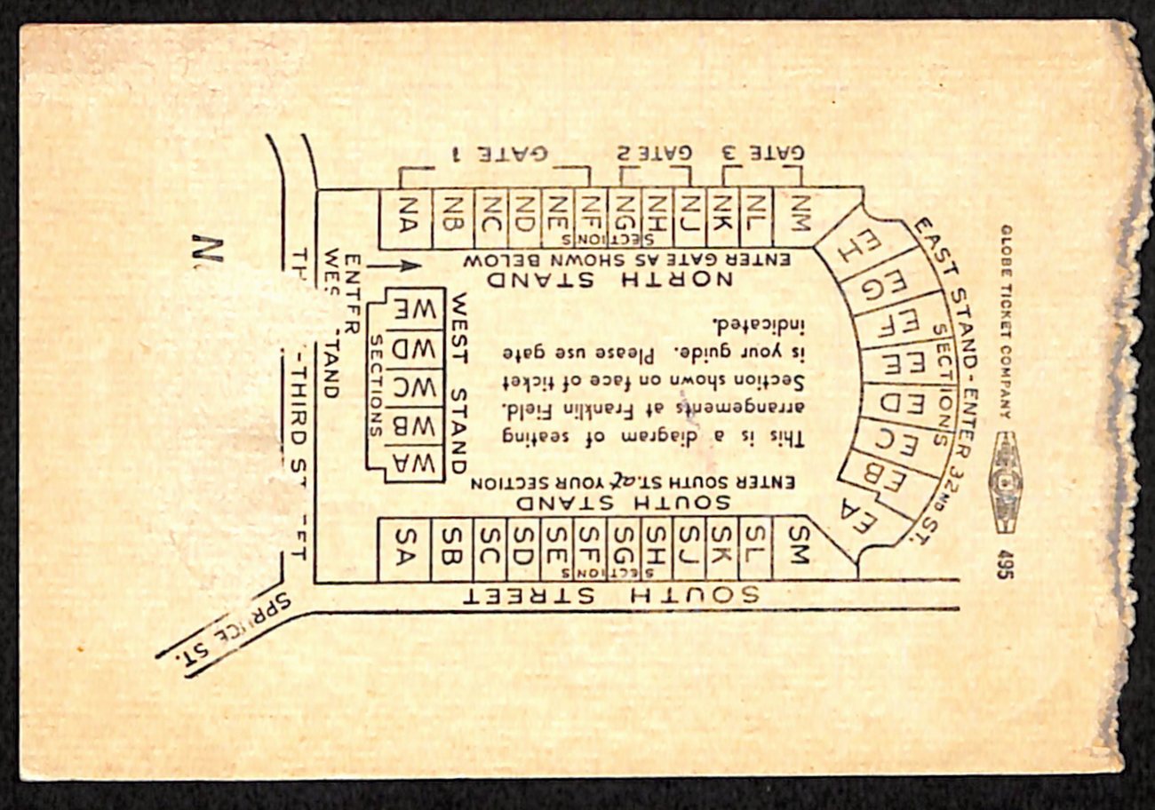 October 27, 1951 Navy vs Penn Quakers College Football Game Ticket Stub 189897