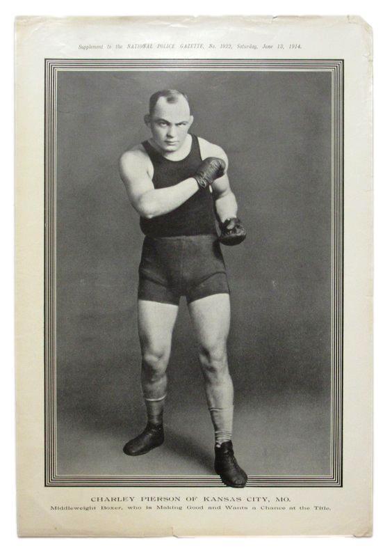 1914 National Police Gazette Magazine Charley Pierson 11x15 Supplement Poster