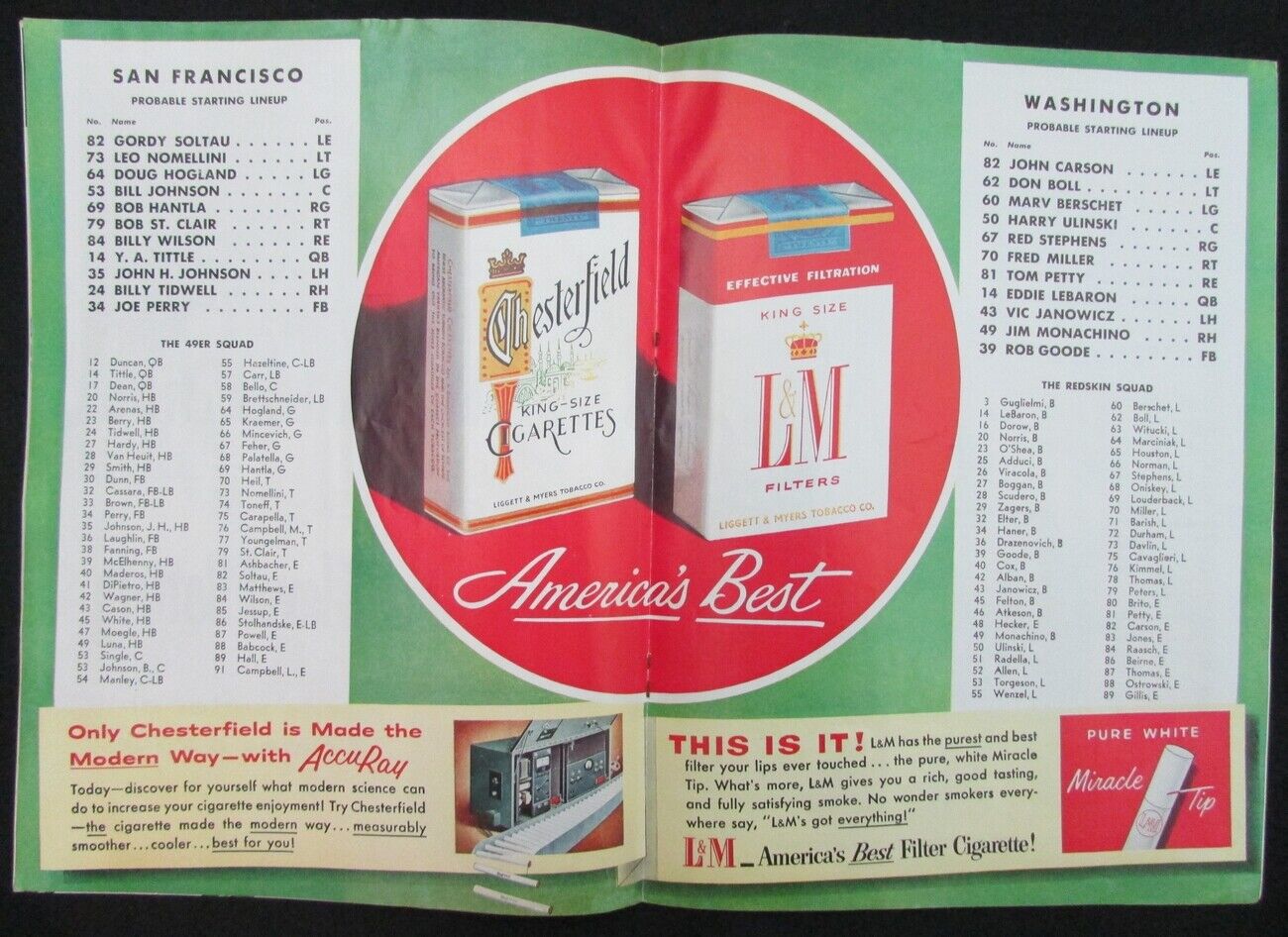 1955 San Francisco 49ers vs. Washington Redskins Football Program 8/7/55 157047