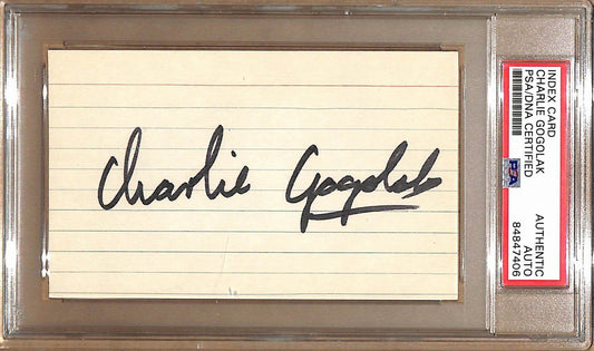 Charlie Gogolak Autographed 3x5 Index Card Washington Redskins PSA/DNA 179084