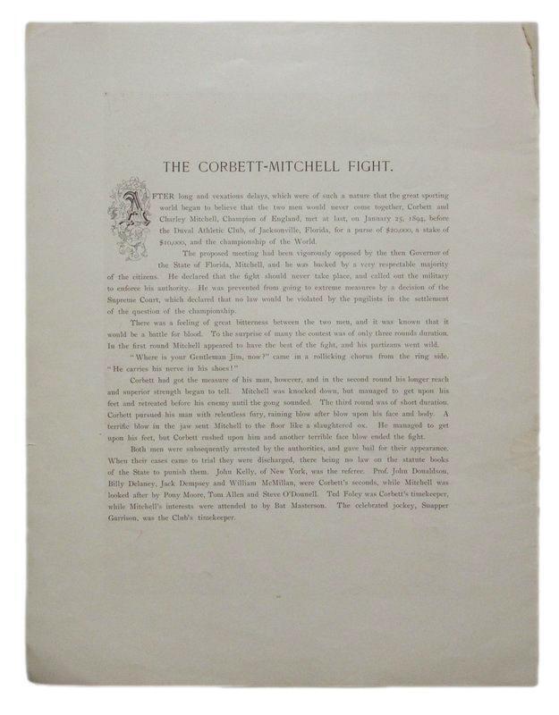 Charlie Mitchell Boxer 1895 Boxing Gladiators 11x15 Supplement Poster