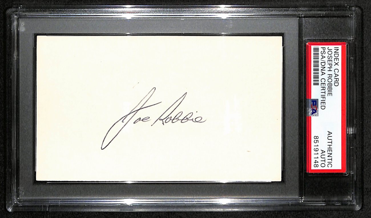 Joe Robbie HOF Signed/Auto 3x5 Index Card Miami Dolphins Owner PSA/DNA 187488