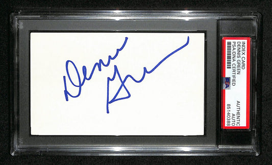 Dennis Green  Autographed 3x5 Index Card PSA/DNA 186520