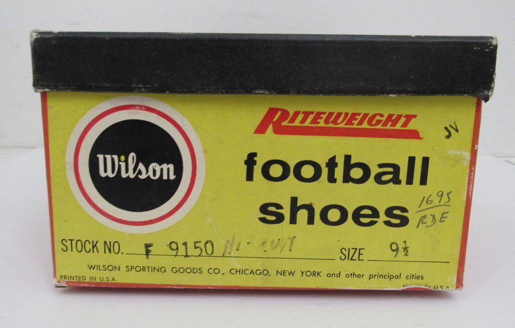 Pair of Vintage Wilson Riteweight Black Football Cleats Size 9.5 NIB 182903