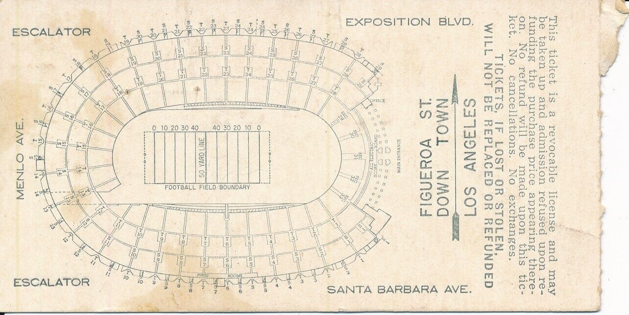 1962 USC Trojans vs. UCLA Football Game Ticket Stub 148528