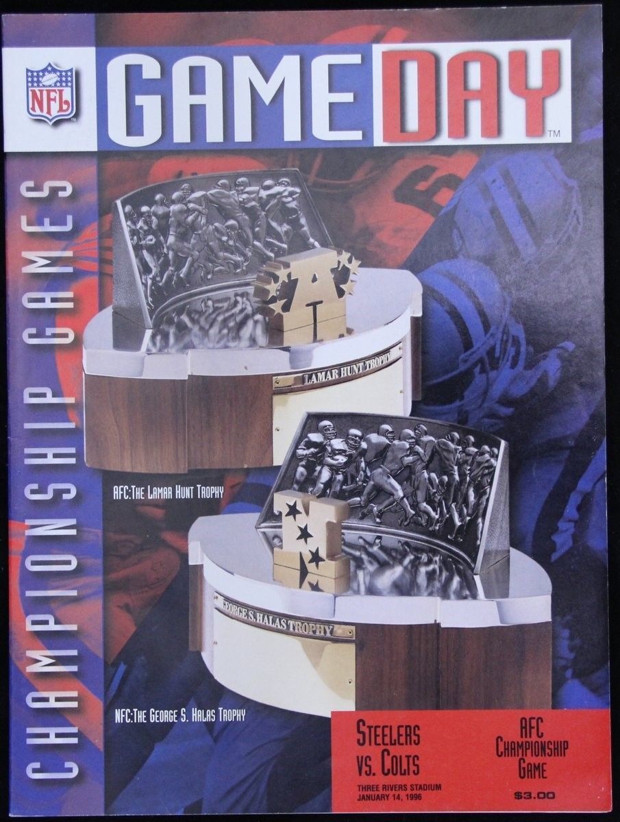1995 NFL Gameday Program Steelers vs. Colts AFC Championship Game 127614