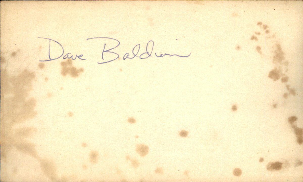 Dave Baldwin White Sox/Brewers Signed/Autographed 3x5 Index Card 162633