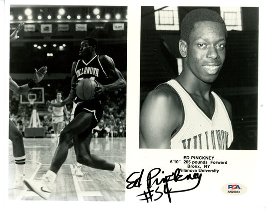 Ed Pinckney Signed/Auto 8x10 Photo Villanova University PSA/DNA 188062