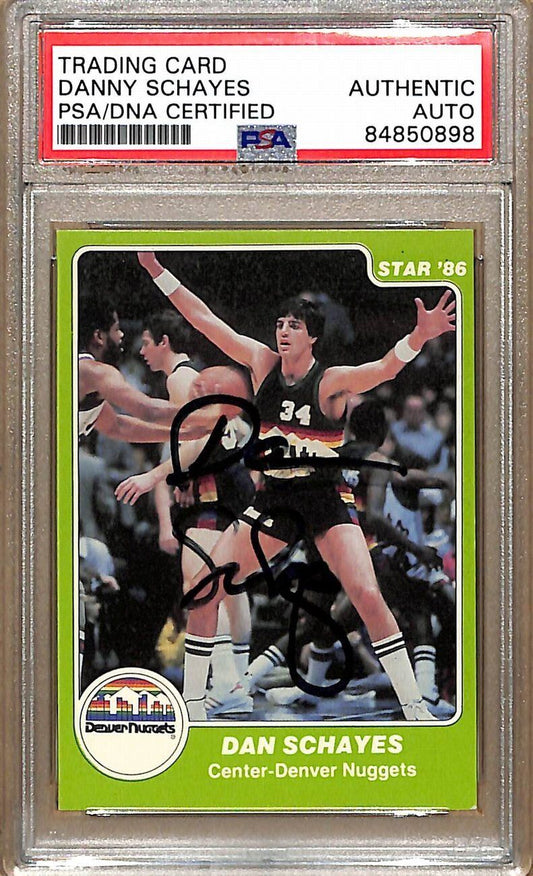 1985-86 Star Company #56 Danny Schayes Nuggets Signed/Auto Card PSA/DNA 179106