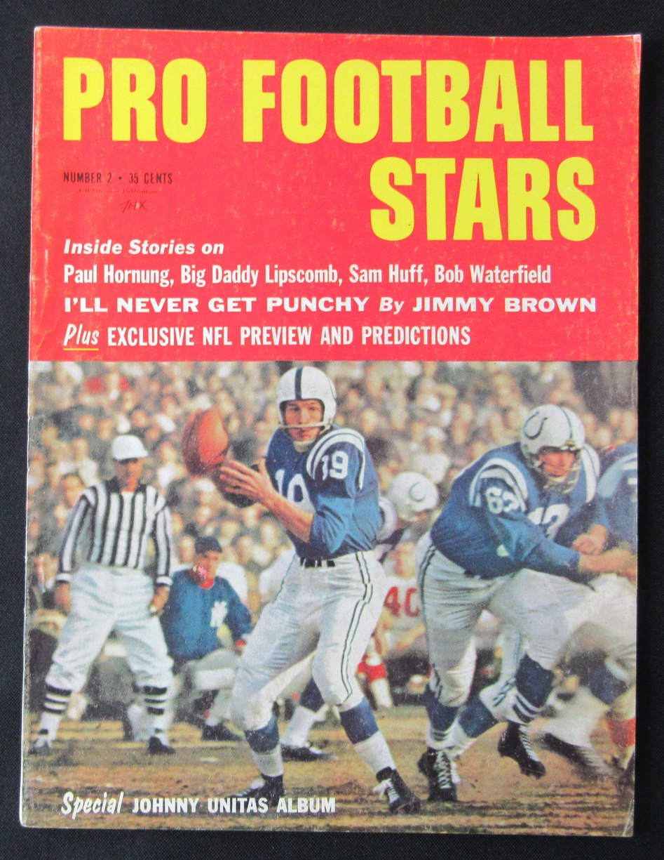 1960 Pro Football Stars Magazine Johnny Unitas Baltimore Colts on Cover 190391