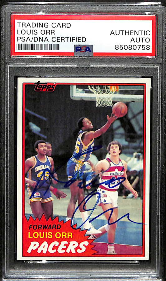 Louis Orr Signed 1981 Topps Card #93 Indiana Pacers PSA/DNA 185749