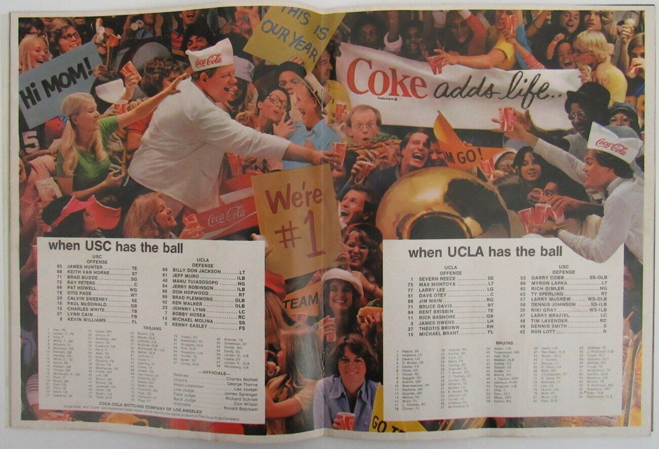 1978 UCLA vs. Southern California USC College Football Game Program 155982
