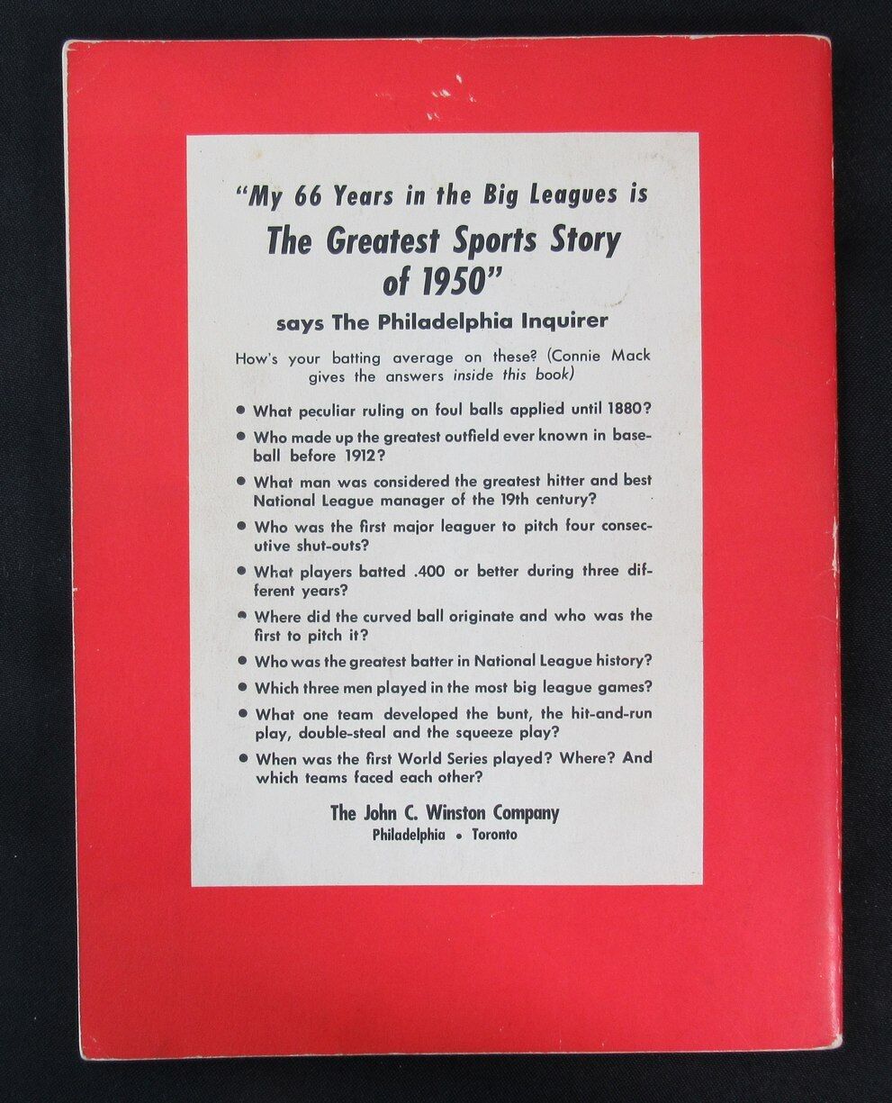 1950 "My 66 Years in the Big Leagues" Book Magazine by Connie Mack