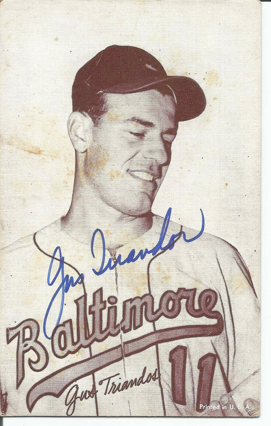 Gus Triandos Baltimore Orioles Signed/Autographed 4x6 B/W Postcard Photo 150448