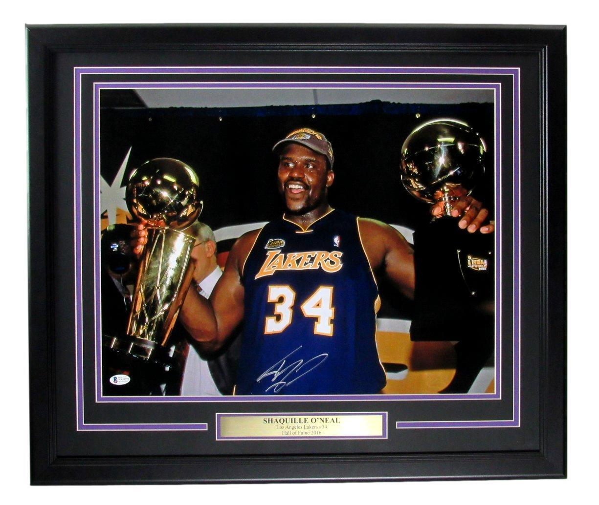 Shaquille O'Neal HOF Autographed 16x20 Photo Los Angeles Lakers Framed Beckett