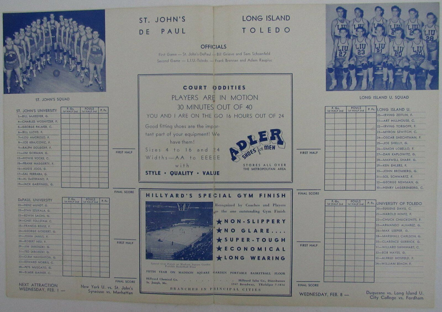 1939 NCAA Basketball Doubleheader Games Program at Madison Square Garden 145168