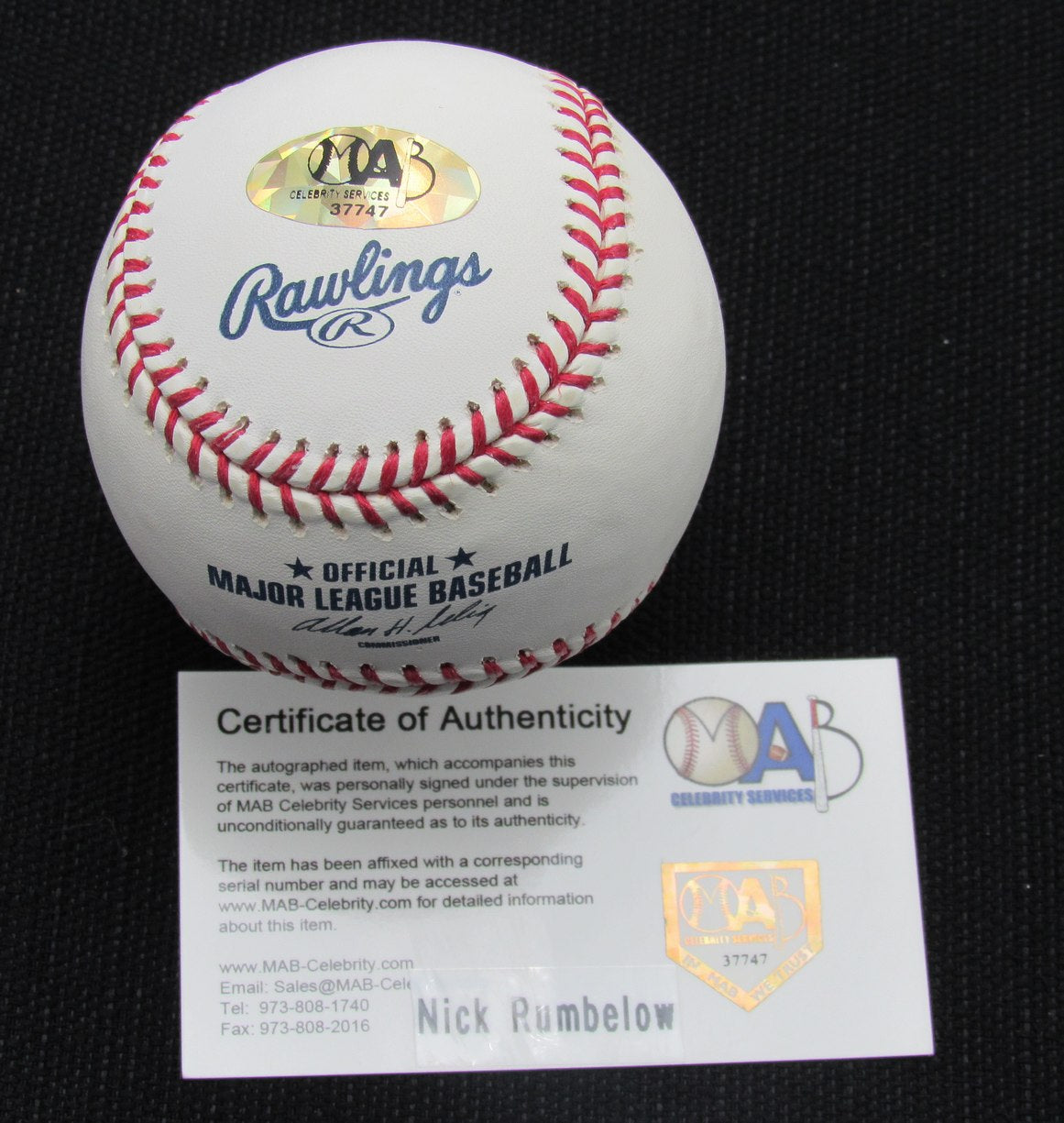 Nick Rumbelow Signed/Auto Yankees 100th OML Baseball MAB 187079