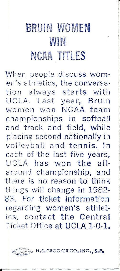 1982 UCLA Bruins vs. Washington State Football Game Ticket Stub 148666