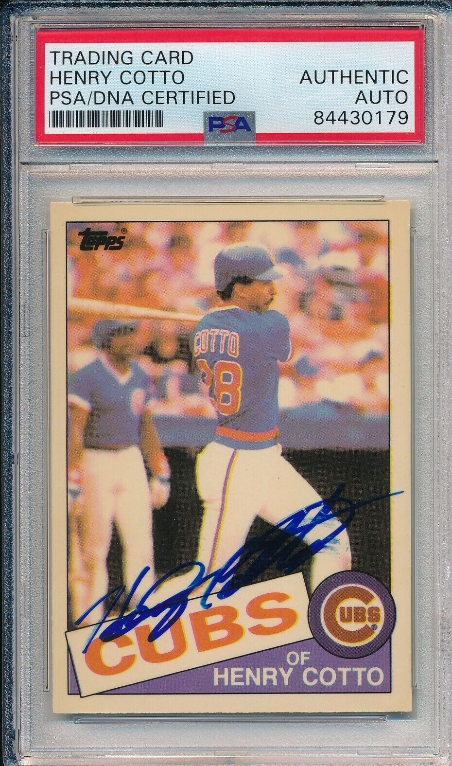 Henry Cotto Chicago Cubs Signed/Auto 1985 TOPPS Card #267 PSA/DNA 164219
