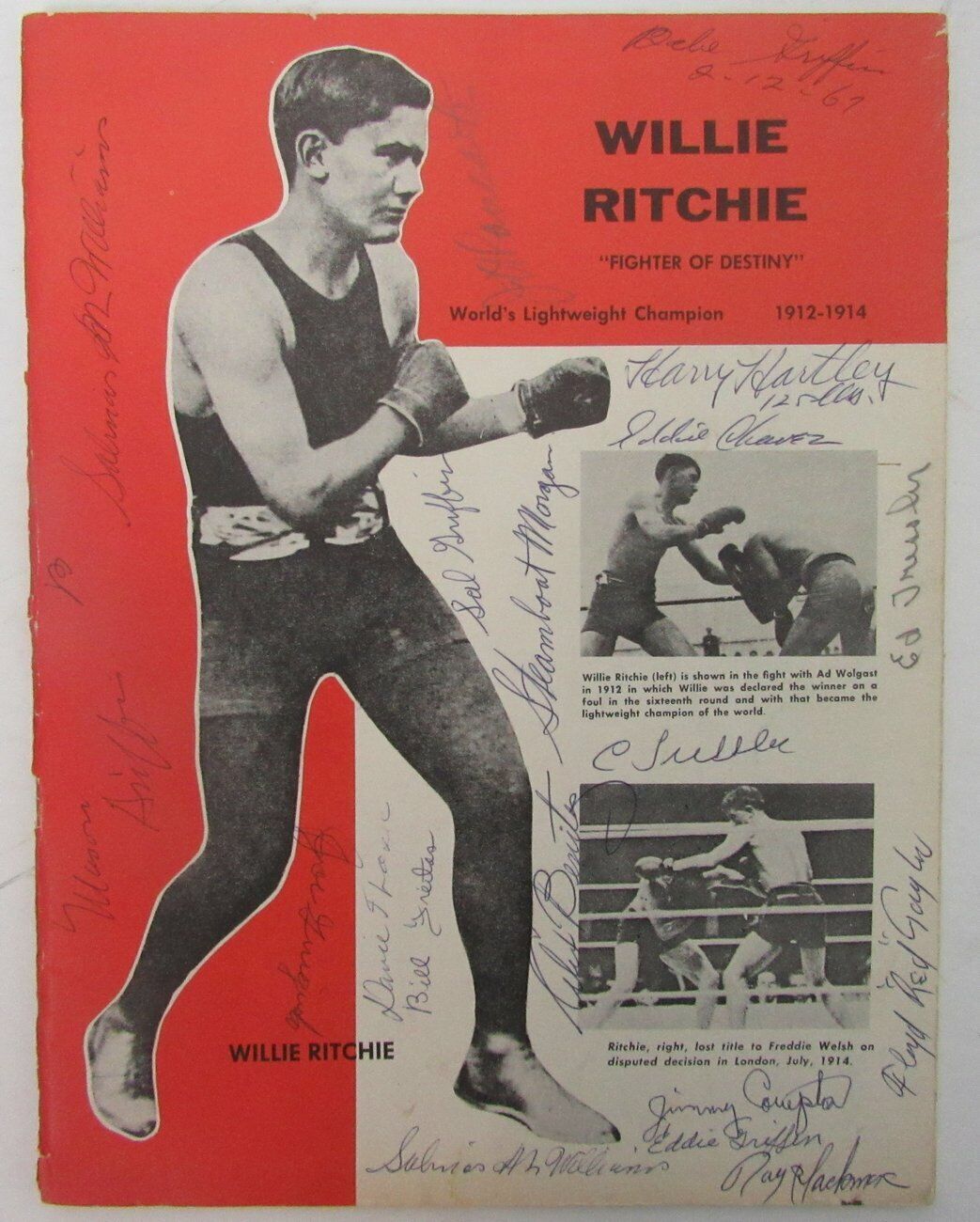 1963 Willie Ritchie "Fighter of Destiny" by Billy Mahoney Signed Book 153815