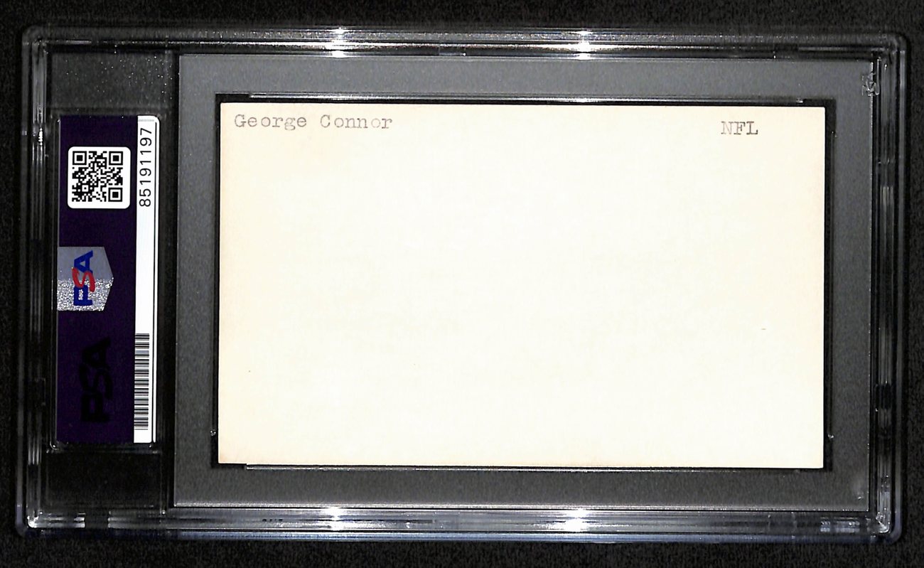 George Connor HOF Signed/Inscribed 3x5 Index Card Chicago Bears PSA/DNA 187435