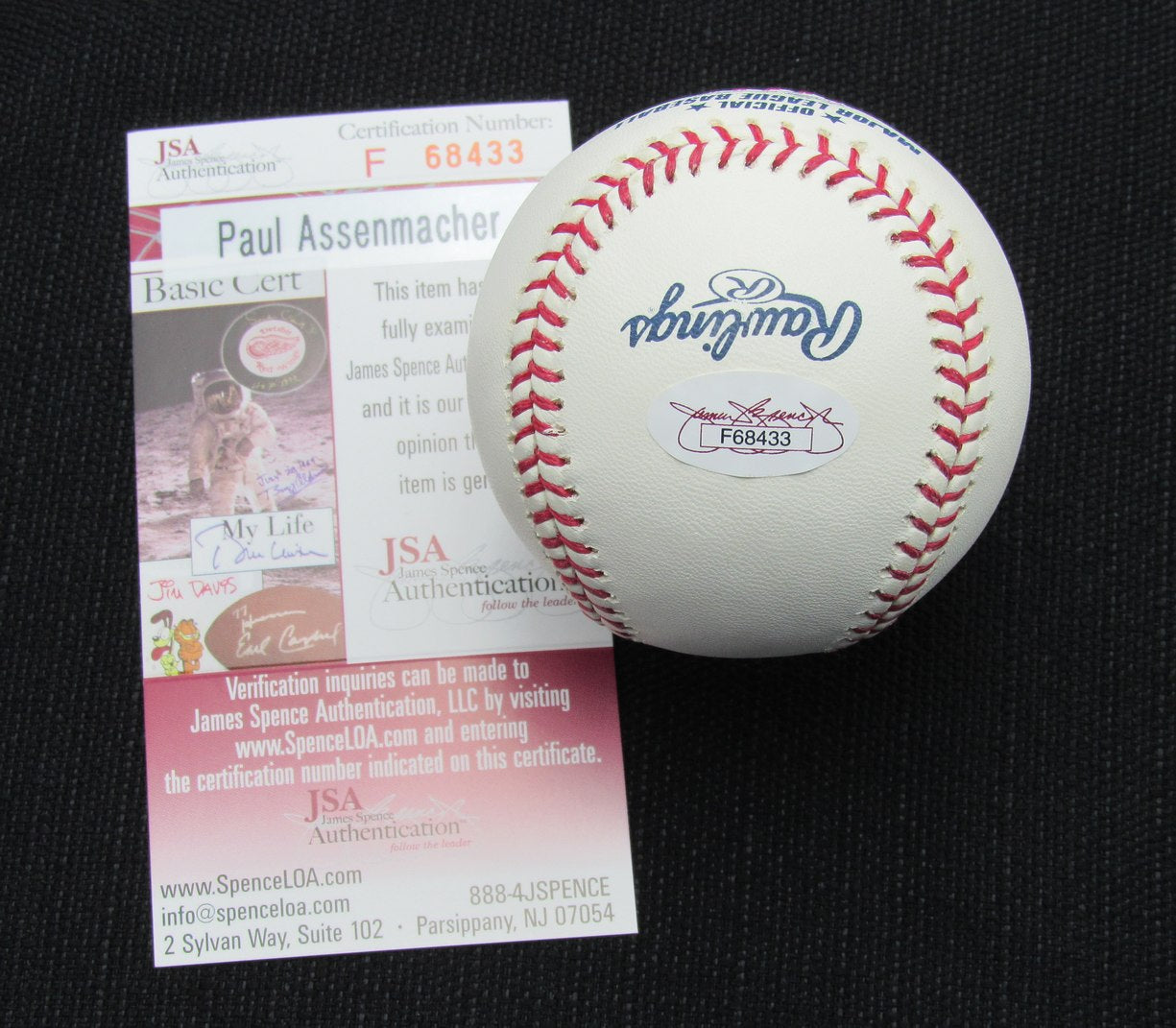 Paul Assenmacher Signed/Auto Yankees 100th OML Baseball JSA 186744