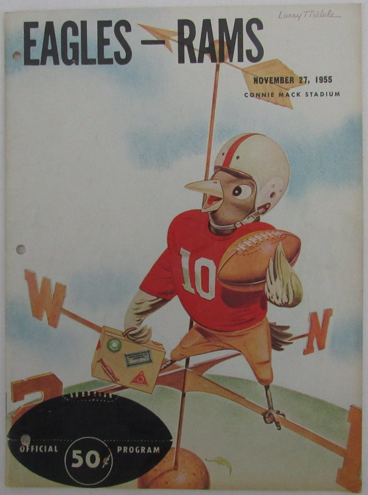 1955 Philadelphia Eagles vs. Los Angeles Rams NFL Football Game Program 145182