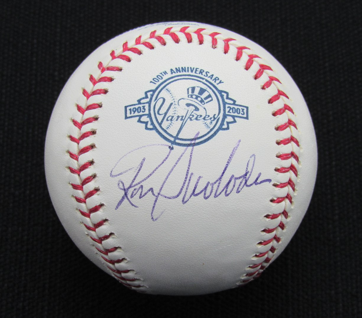 Ron Swoboda Signed/Auto Yankees 100th OML Baseball JSA 186707