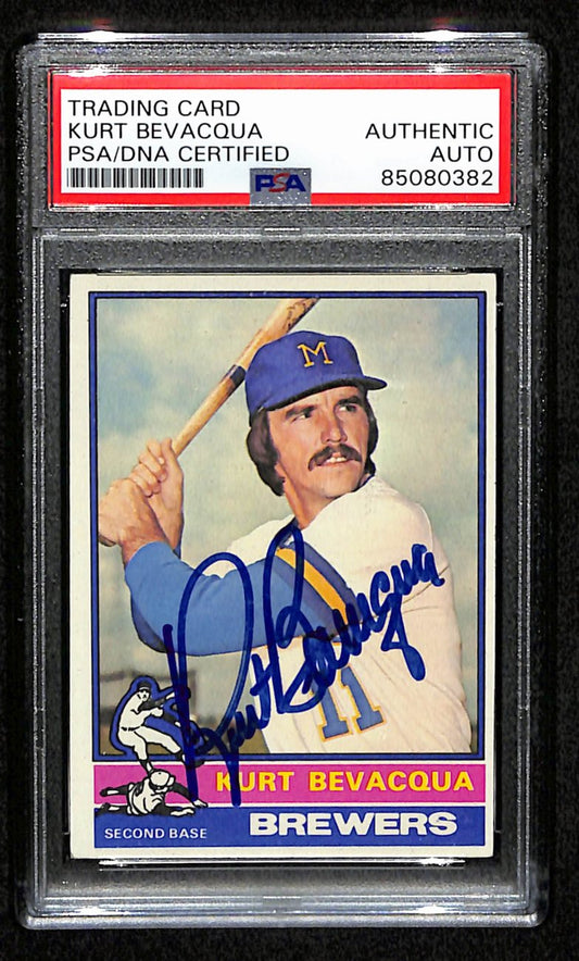 Kurt Bevacqua Signed 1976 Topps Card #427 Milwaukee Brewers PSA/DNA 184429