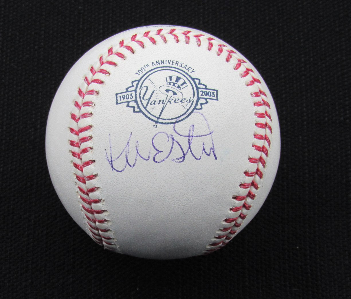 Kevin Elster Signed/Auto Yankees 100th OML Baseball JSA 186657