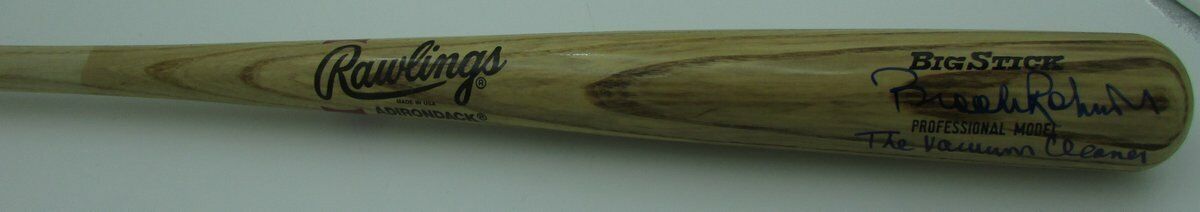 Brooks Robinson Orioles Signed Baseball Bat insc "The Vacuum Cleaner" JSA 144302