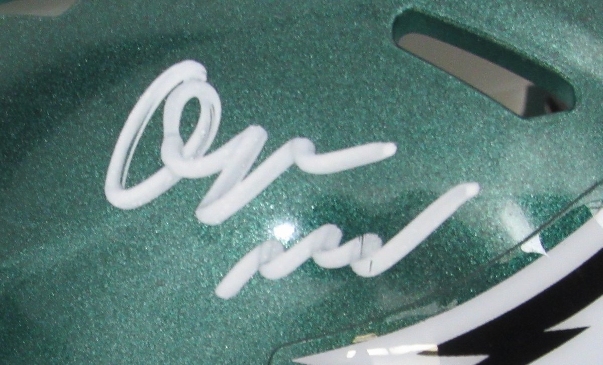 Quinyon Mitchell Signed Eagles Mini Speed Replica Helmet JSA 192986