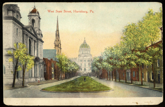 Vintage 1931 West State Street, Harrisburg, PA Photo Post Card 172458