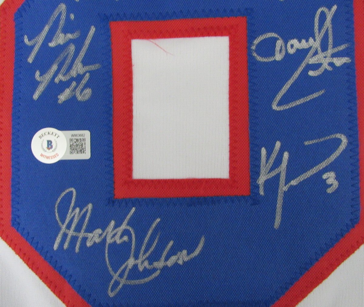 1980 Miracle on Ice Team Signed (18 Signatures) Hockey Jersey Beckett 192966