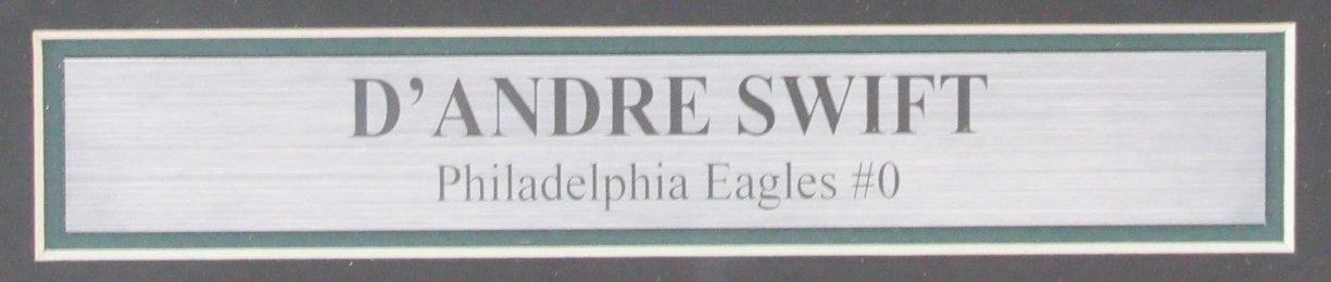 D'Andre Swift Autographed 8x10 Photo Philadelphia Eagles Framed JSA 180018