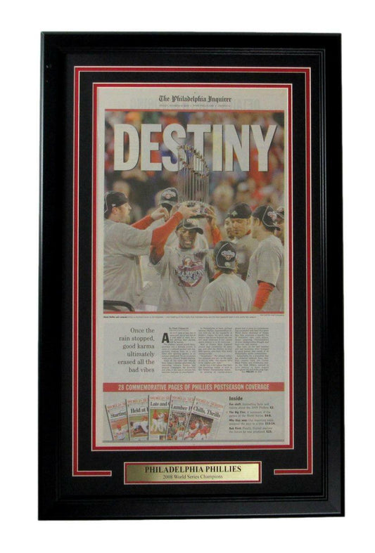 Philadelphia Inquirer Newspaper 2008 Phillies World Series Champs Framed 165892