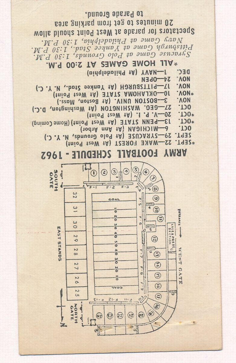 1962 Penn State Nittany Lions vs. Army Ticket Stub @ Miche Stadium 137090