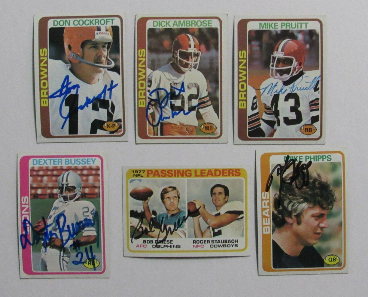 Lot of 12 Signed/Auto 1978 Topps Football Cards Browns Lions Bears Griese 166766
